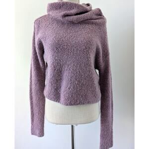Free People Fuzzy Purple Funnel Neck Sweater
